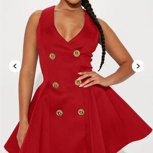 Forever 21 Red Double-Breasted Mini Dress
